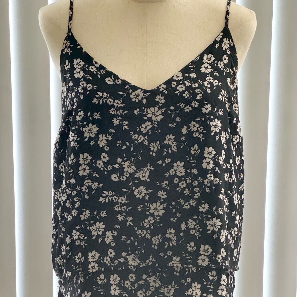 Forever 21 Black and White Floral Camisole